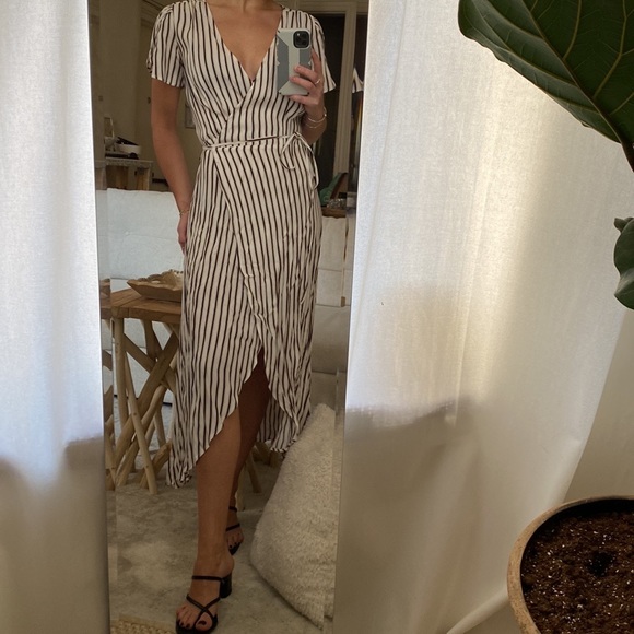 GAP Size XS Neutral Striped Maxi Dress - Picture 1 of 3